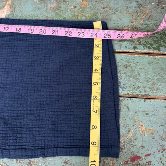 J. Crew Drapey Crinkle-cotton Beach Pant Navy XS Wide Leg Minimalist Fisherman - Picture 16 of 16